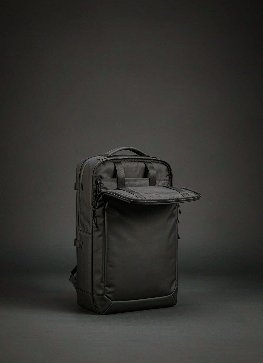 Slim business commuter backpack with a suspended laptop compartment